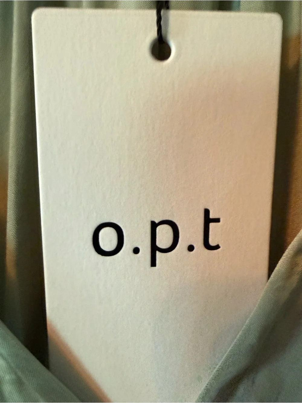 o.p.t by Anthropologie Sage Green Tiered V-Neck Tunic Top Liquid Shine NWT - Picture 4 of 13